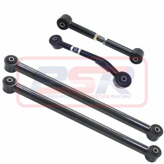 Nissan Patrol GQ & GU Adjustable Upper (Bent for long range tank) & Fixed Standard Length Lower Trailing Arm Kit (678mm)